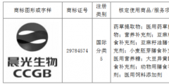 晨光生物獲得一件商標(biāo)、4項(xiàng)專利