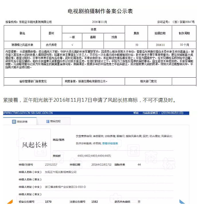 影視作品商標注冊？看看正午陽光是怎么做的？