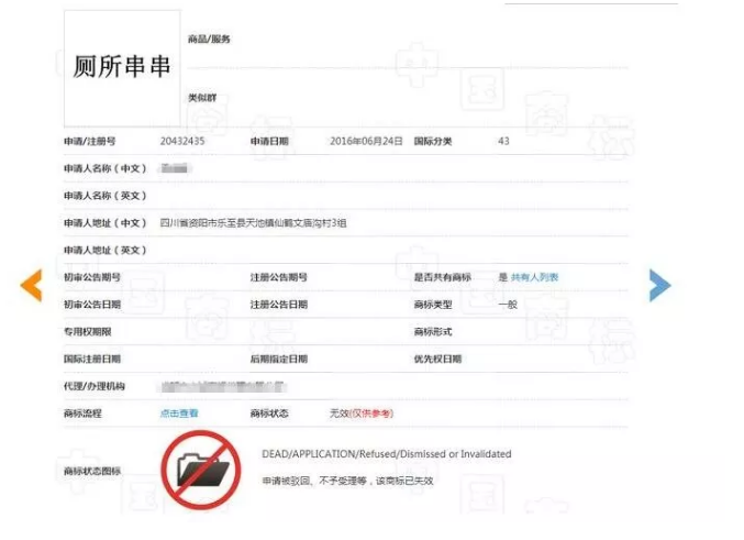 “廁所串串”商標(biāo)被駁回？意料之中！