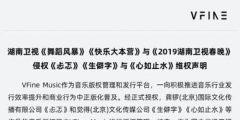 《忐忑》等歌曲遭湖南衛視侵權 版權方委托VFine Music代理維權
