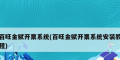 百旺金賦開票系統(百旺金賦開票系統安裝教程)